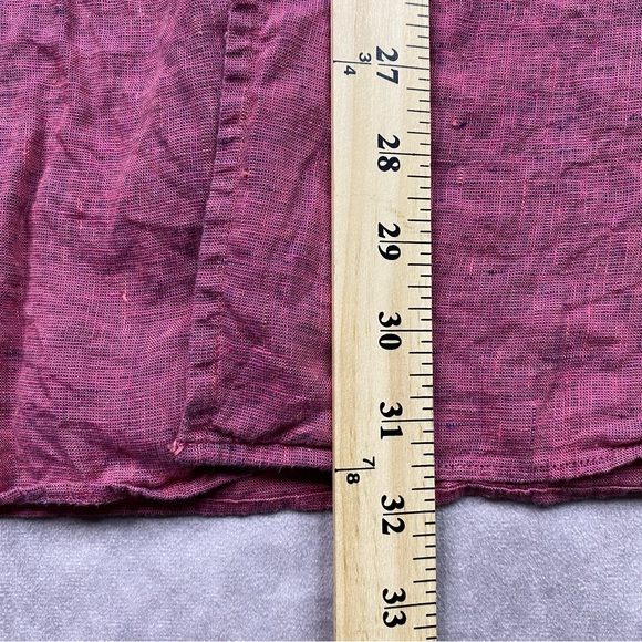 Cremieux Collection Linen Shirt Mens XL Red Lightweight Summer Button Down Shirt - Picture 14 of 16